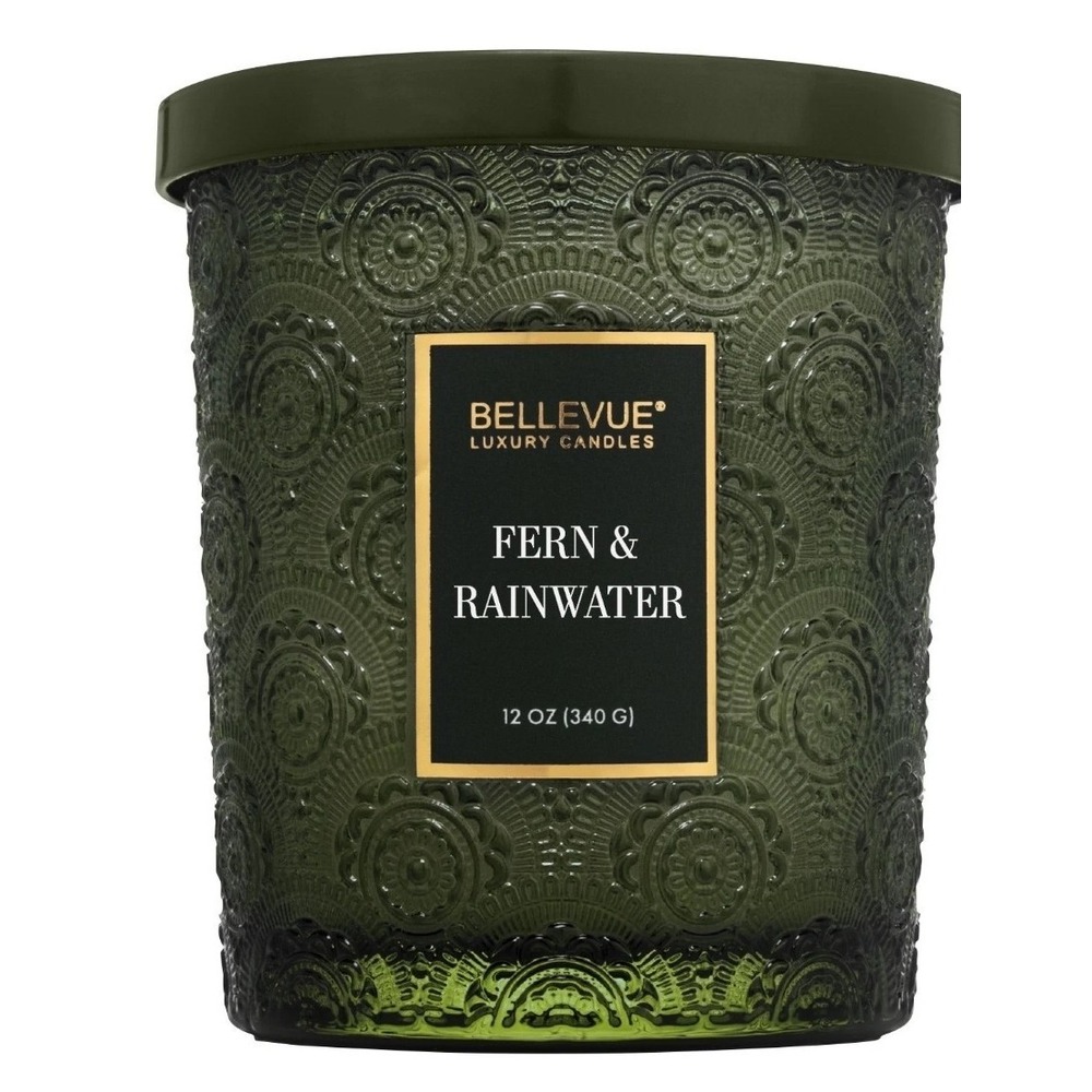 Bellevue Luxury Candle fern, and rainwater  12oz Two Wick Soy Blend Candle ~NEW